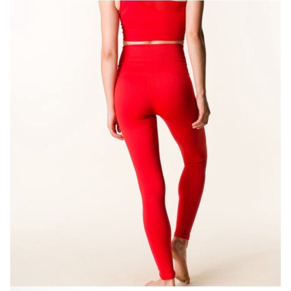 AVOCADO XS/S Phoenix Fire True Red Seamless ribbed contour Tummy Control Legging